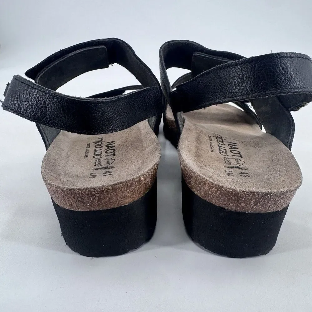 Naot Eliana Sandals Womens US 10 EU 41 Black Leather  Slingback  Gold Chain